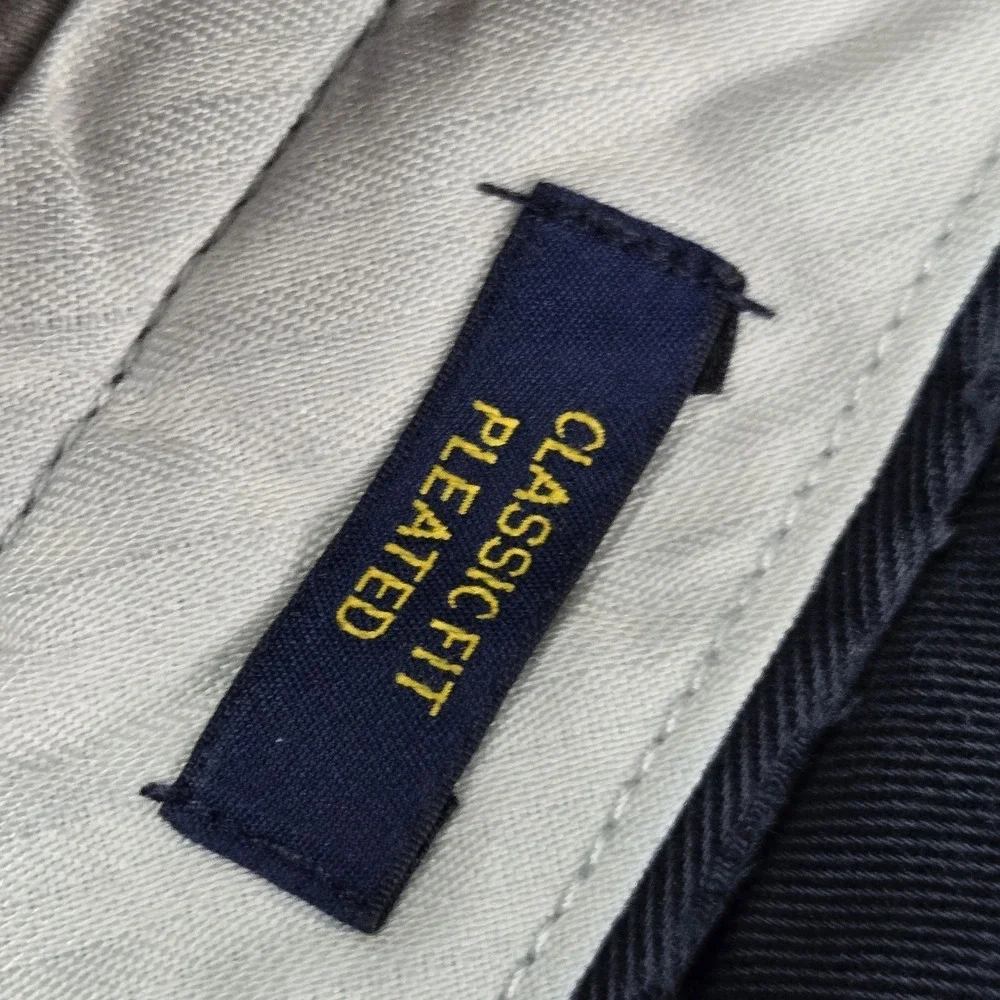 Polo Ralph Lauren Men Pants 36/34 Blue Chino Twill Pleated‎ Classic 30.5